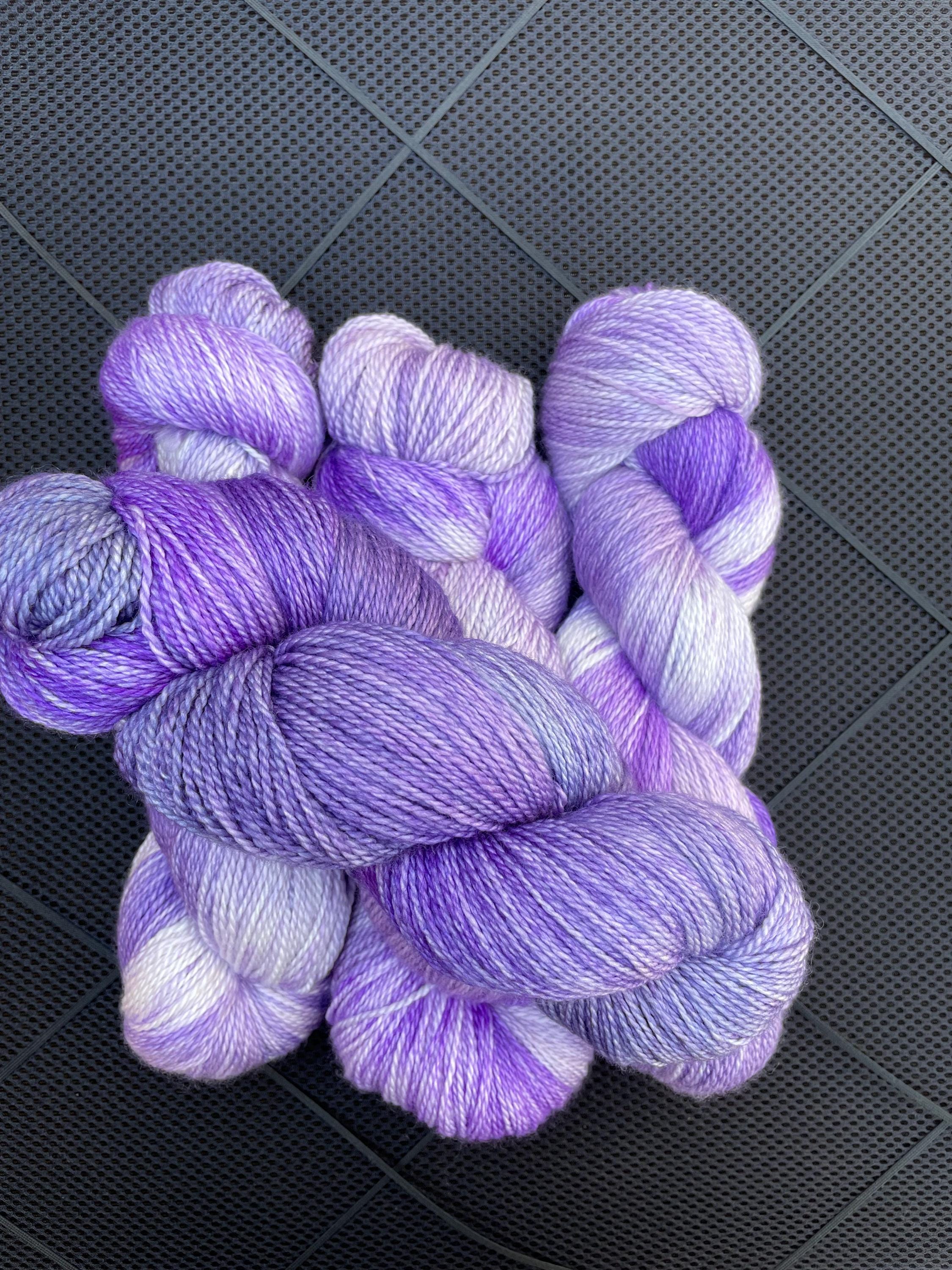 Moonlit Lavender, Hand-Dyed Merino Silk Cashmere Yarn: Pastel Lilac