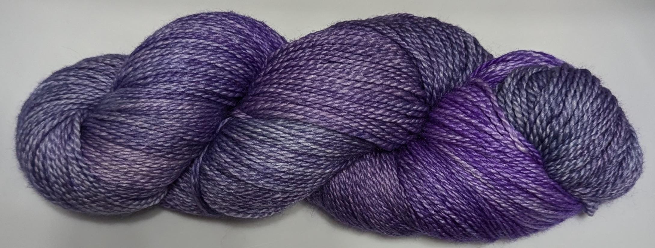 Moonlit Lavender, Hand-Dyed Merino Silk Cashmere Yarn: Pastel Lilac
