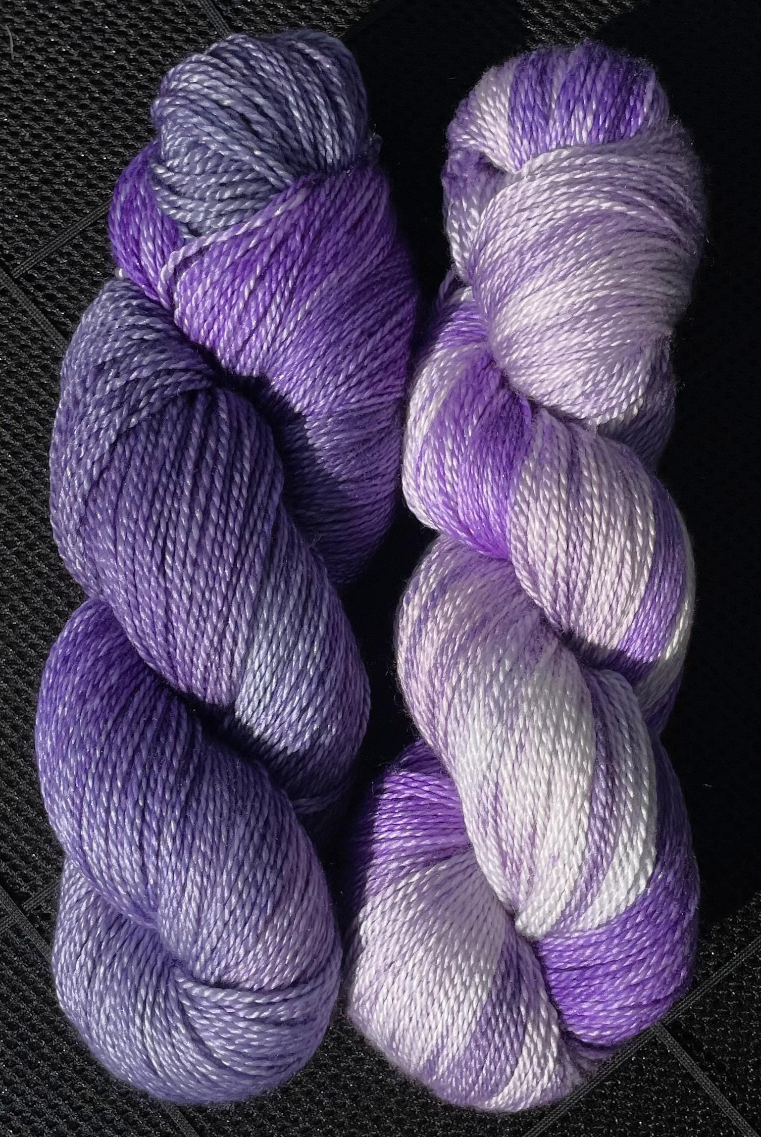 Moonlit Lavender, Hand-Dyed Merino Silk Cashmere Yarn: Pastel Lilac